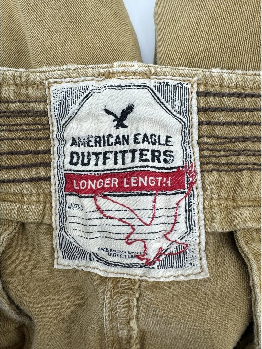 Vintage Y2K American Eagle Khaki Cargo Shorts Size 32